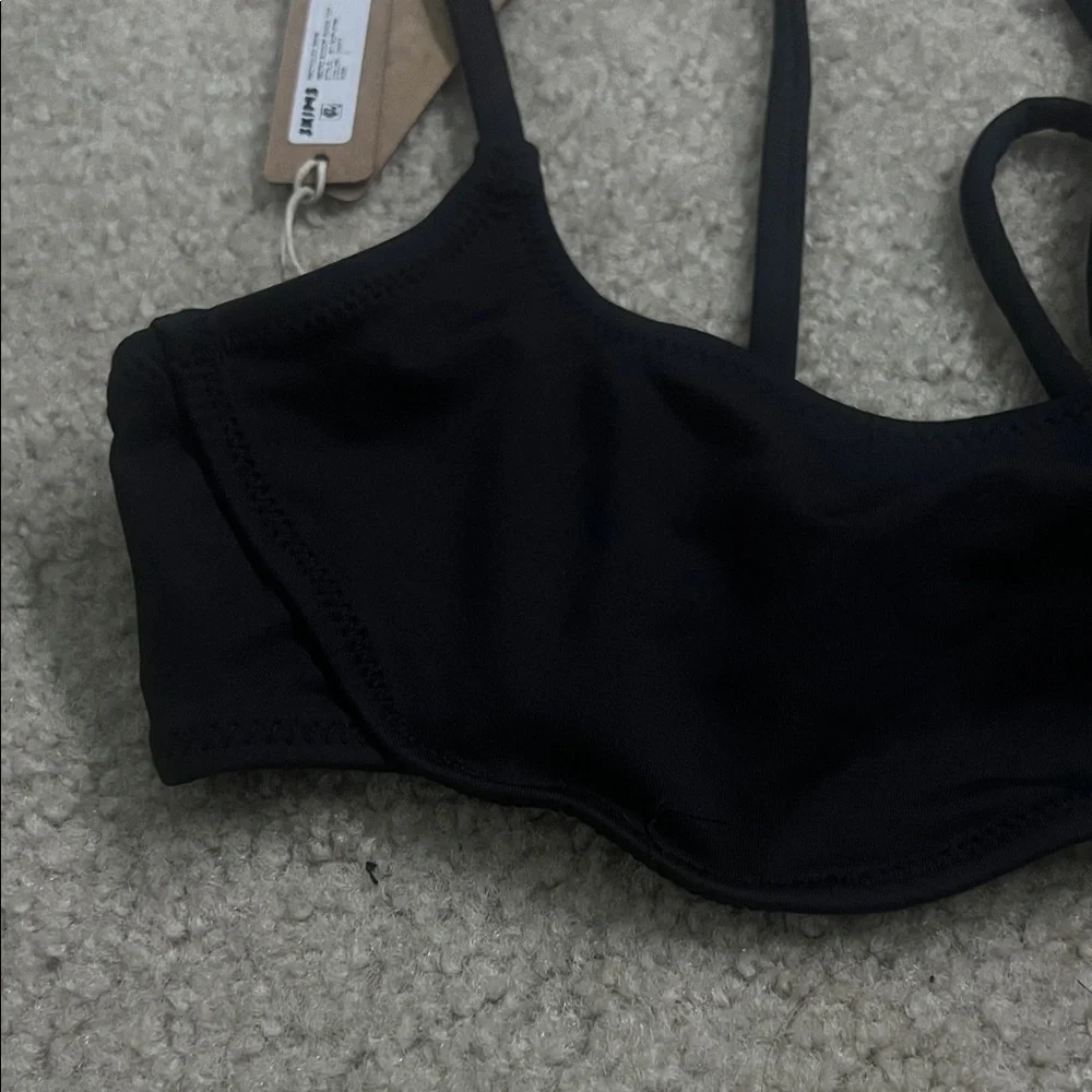 SKIMS Recycled Swim Top Micro Scoop Bikini Onyx